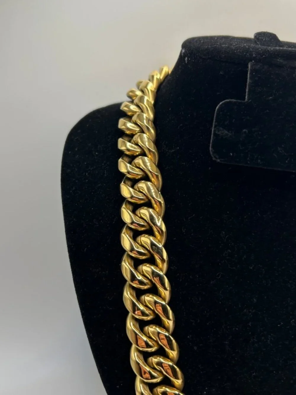 Mens Real Gold Cuban Chain 18mm 24 Inch Plated Stainless Steel Durable Solid
